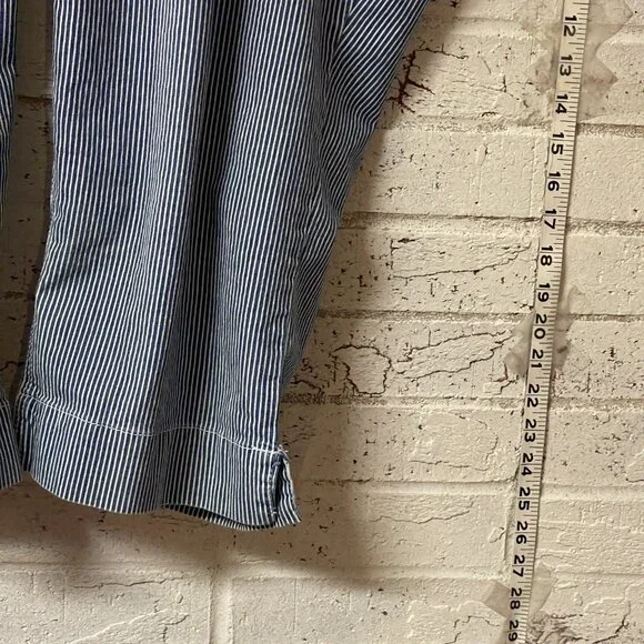 Avenue Denim Blue Striped Crapri Jeans 24W | Railroad Stripe | Plus Size - Picture 4 of 11